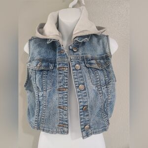 Kids Denim Vest with Detacheble Hood
